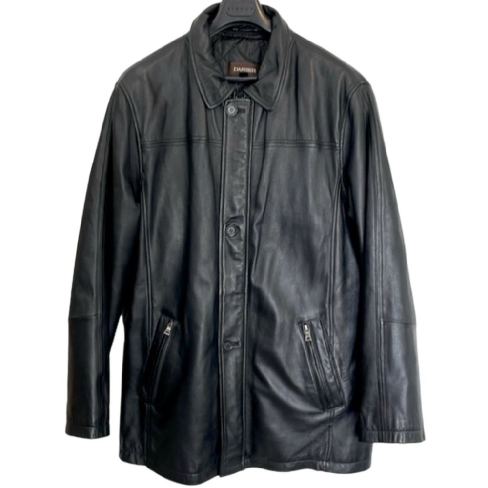 Danier Men’s Lined Black Leather Jacket Size XL